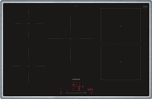Siemens ED845HWB1E iQ500 Smart Induction Hob 80 cm Black Frame Overlay Combination Induction Automatic Extractor - The Perfect Interaction of Hob and Cooker Hood