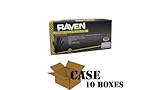 SAS Safety Raven - Black Nitrile Exam Powder Free Gloves - 1 Case, Medium