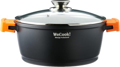 WECOOK! EcoChef Cast Aluminium Pot with Lid, 5 mm, Induction, 32 cm