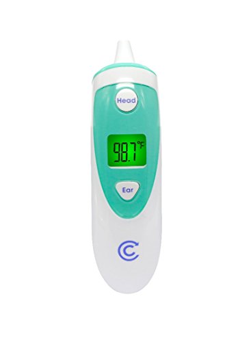 Clinical Ear and Forehead Thermometer - Dual Mode Infrared with Fever Warning Backlight, For Adults, Children, and Infants - FDA Approved