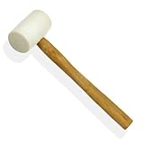8 oz White Rubber Mallet Hardwood Handle Non-Marking