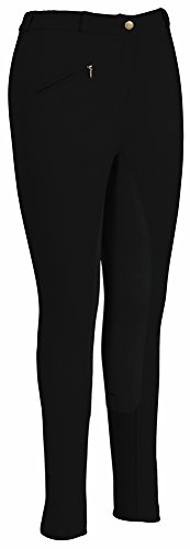 TuffRider Women's Ribb Lowrise Full Seat Breeches (Regular), Black, 28