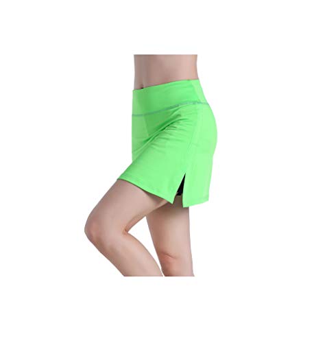 Annjoli Womens Golf Skirt Tennis Workout Fitness Skort (L, Lawn Green)