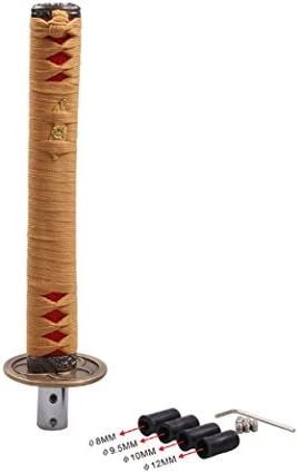 AllureEyes Universal Samurai Sword Gear Shift Knob Shifter, Warrior Series Manual Stick Shift Knob with 4 Adapters Fits Most Vehicles (Orange+Red)