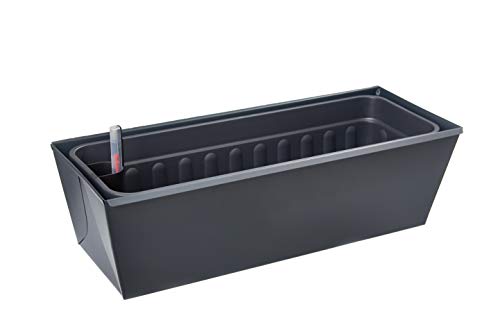 Gabioka flowerbox 60cm DE Luxe mit Wasserstandsanzeige und Wasserspeicher Blumenkasten/Gewürzlinge/Gartendeko…