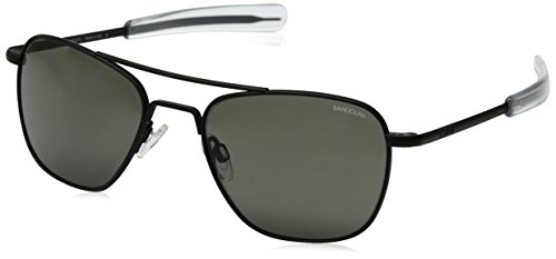 Randolph Aviator Square Sunglasses, 58, Matte Black, Bayonet, AGX Lenses