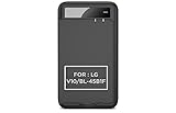 PowerBear LG V10 Battery Charger (Battery Not Included) Intelligent External Battery Charger Cradle for LG V10 Batteries with Built-in USB Port and Foldable Plug - Black [24 Month Warranty]