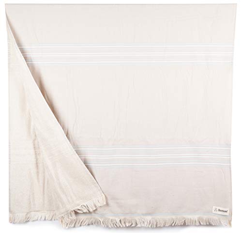 Bersuse 100% Baumwolle - Lagos Türkisches Handtuch - Pestemal Frottee Handtuch - 90x170 cm,Steel Grey