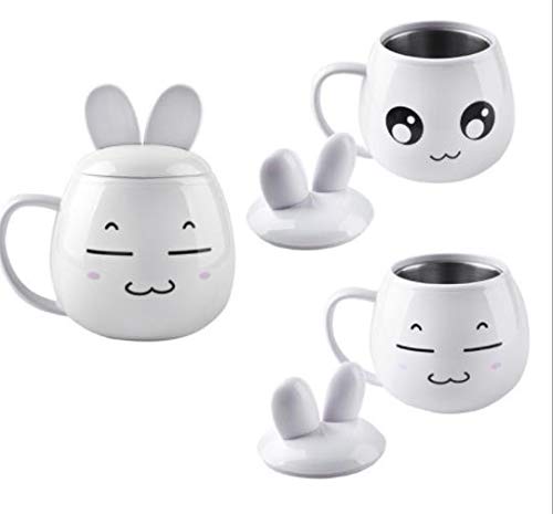 USB Warmer Cup,Aulzaju Portable Electric Coffee Milk Tea Beverage Warmer Heater Cups Mugs Cute Cartoon Stainless Steel Glass for Home Office Desk Work-Red