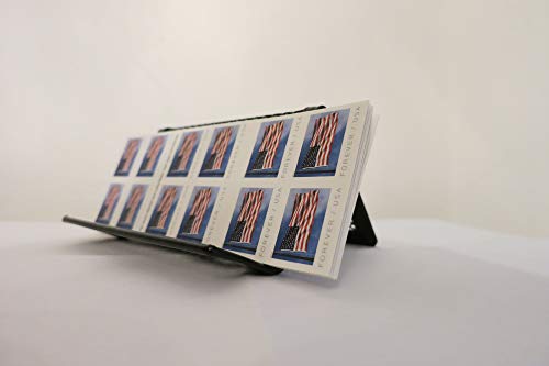 Stamps Holder with Stamps - 100 Forever Stamps, 5 Booklets of 20, with Holder for Desk.