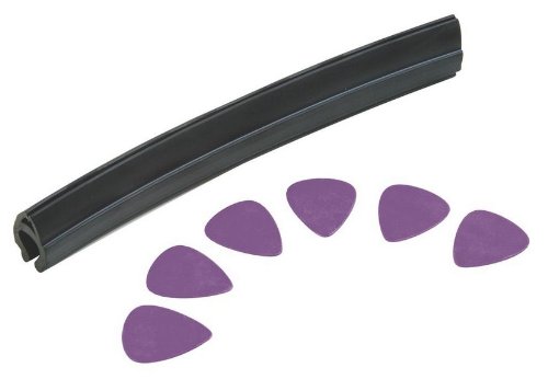On Stage Mic Stand Pick Holder with 6 Medium Purple Picks
