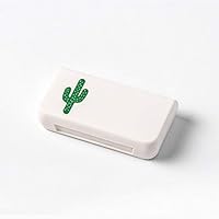 Wikiwand Portable Pill Box Medicine Storage Boxes 3 Lattices Pill Case Cactus(white)