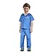Scoots Kids Scrubs for Boys, Big Brother Embroidery, Blue, 2T