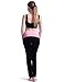 HDE Women's Maternity Yoga Pants Pregnancy Stretch Fold Over Lounge Leggings (Black with Pink, Medium)