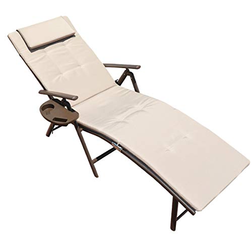 GOLDSUN Aluminum Outdoor Foldable Reclining Sun Lounger Adjustable