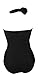 COCOSHIP 50s Solid Black Elegant Retro Vintage One Piece Swimwear Swimsuits 5XL(US16)