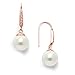 Mariell Pearl Drop Bridal Earring, Rose Gold Wedding Earring for Brides, Bridesmaid, Mother's Day Jewelry