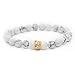 POSHFEEL 8mm Natural Stone CZ Micro Pave Crown King Queen Beads His and Hers Couple Bracelet, 7.5