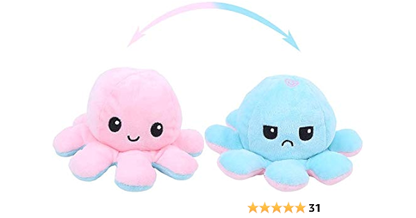 pulpo reversible celeste y rosa
