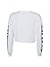 Joeoy Women's White Letter Print Long Sleeve Crop Top Sweatshirt-M