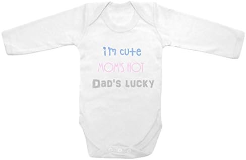 Long Sleeve Baby Boys' I'm Cute Mom's Hot Dad's Lucky One Piece