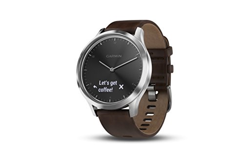 Garmin vvomove HR Premium Hybrid Smartwatch - Black/Silver, L