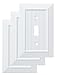 Franklin Brass Classic Beadboard (3-Pack) Decorative Light Switch Cover Wall Plate Pure White 1-Gang Wall Plate Switch/Toggle Plate Guards Electrical Outlet Covers W35265V-PW-C