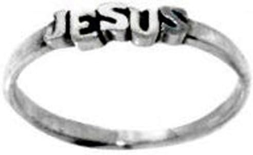 Solid Rock Jewelry STERLING SILVER "JESUS" CHRISTIAN RING STYLE 442-SIZE 8