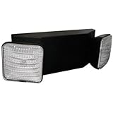 LED Two Head Emergency Light with Battery Back-up Black