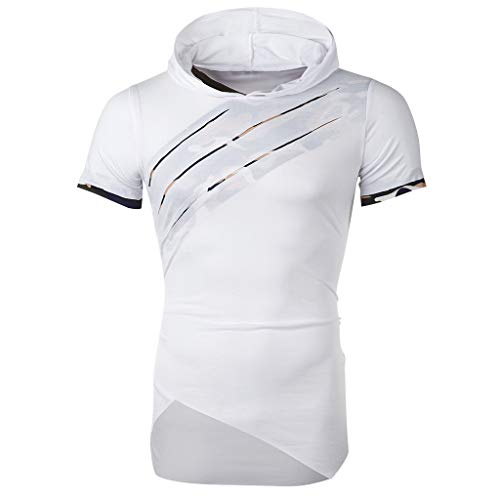Plus Size Mens Casual Slim Fit Short Sve Hoodie Lightweight Basic Shirt top Blouse Muscle Trend Cool tee
