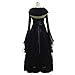 CosplayDiy Women's Medieval Renaissance Retro Gown Cosplay Costume Dress Black L