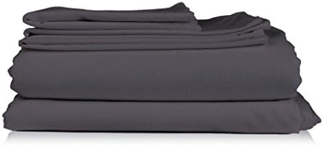 600 Thread Count Solid Pattern 8 Inches Deep Pocket 100% Egyptian Cotton 4 Piece Sheet Set FULL XL Size Grey Color