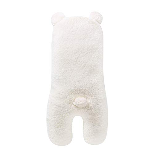 Baby Receiving Blanket, Hooded Cotton Plush Swaddle Blanket, Newborn Cute Sleeping Bag Sack Unisex Stroller Wrap for Baby Boys and Girls (White)