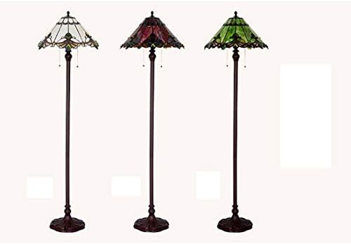 Tiffany style Floor light handmade decorative standard lamp European minimalist living room floor lamp 17 inch Floor Lamps (Color : Green)