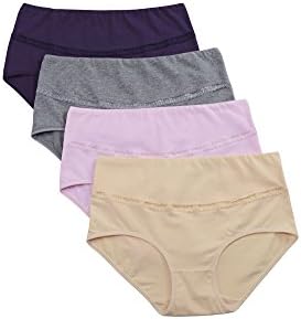 UWILLEASE Women Brief Cotton Women Underwear Keep Abdomen Warm Brief High Waist Comfort Panty (Small)