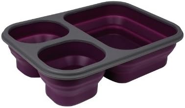 Mimo Style Silicone Collapsible Eco Lunch Box Set - 3 Compartment (purple)