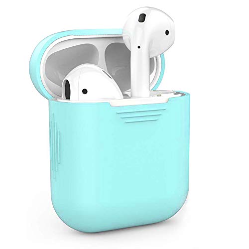ZALU Compatible for AirPods Case Protective Silicone Cover and Skin for AirPods Charging Case 2 & 1 [Front LED not Visible] [Wireless Rechargeable] (Mint Green)