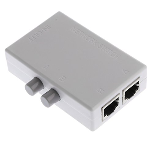image for D DOLITY 2Piece RJ45 Manual Network Switch Selector Mini LAN Cable Swi