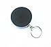Yueton Chroming Plastic Retractable Belt Clip Badge Reel with Metal Chain, Key ID Badge Holder Belt Clip Chain Pull (Black and Silver)