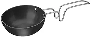 Amazon Brand - Solimo Hard Anodized Tadka Pan (11cm_Black), Aluminium
