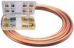 Brake Line Coil and Fitting Assortment Kit, 1/4" x 25'