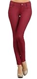 Yelete Women's Basic Five Pocket Stretch Jegging Tights Pants