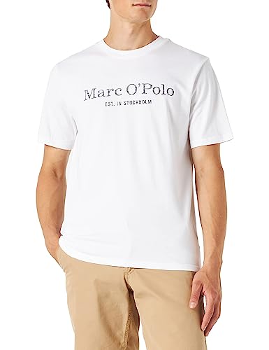 Marc OߴPolo hommes t-shirt en coton biologique à col rond, Blanc (White), M