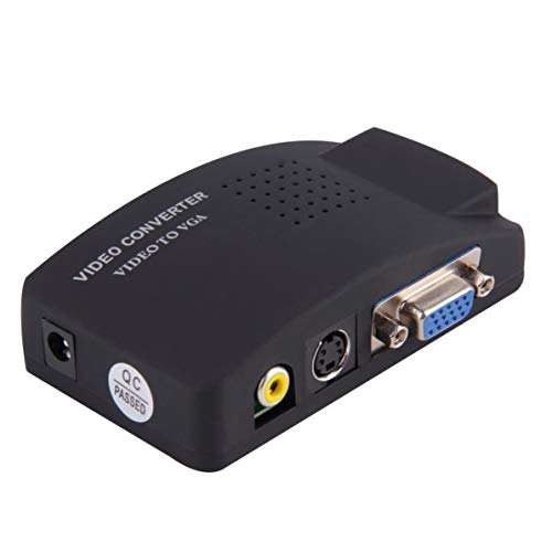 PC Laptop Composite Video TV RCA Composite S-Video AV In To PC VGA LCD Out Converter Adapter Switch Box Black US Plug - Thumbnail 5