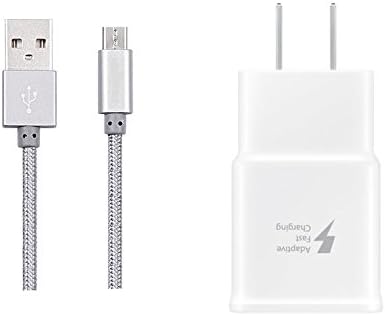 Samsung Galaxy Charger, Compatible with Galaxy S7 S7 Edge, S6 S6 Edge, S4, S3 / Galaxy Note 5, Note 4 Galaxy Tab Pro, Tab 4, Tab 3 Series LG G2 G3 G4 with 5FT Nylon cable (Gray)