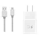 Samsung Galaxy Charger, Compatible with Galaxy S7 S7 Edge, S6 S6 Edge, S4, S3 / Galaxy Note 5, Note 4 Galaxy Tab Pro, Tab 4, Tab 3 Series LG G2 G3 G4 with 5FT Nylon cable (Gray)