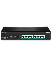 TRENDnet Conmutador Poe+ Gigabit de 8 puertos, 240 W, capacidad de conmutación de 16 Gbps, montaje en rack, interruptor de metal, protección de por vida, TPE-TG80F