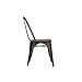 DHP Fusion Metal Dining Chair with Wood Seat, Distressed Metal Finish for Industrial Appeal, Set of two, Copper