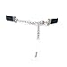 Gintan Black Velvet Choker Necklace with Cubic Zirconia Cat Pendant, 12