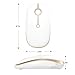 2.4GHz Wireless Bluetooth Mouse, Jelly Comb Dual Mode Slim Wireless Mouse with 2400 DPI Compatible for PC, Laptop, Mac, Android, Windows (White and Gold)